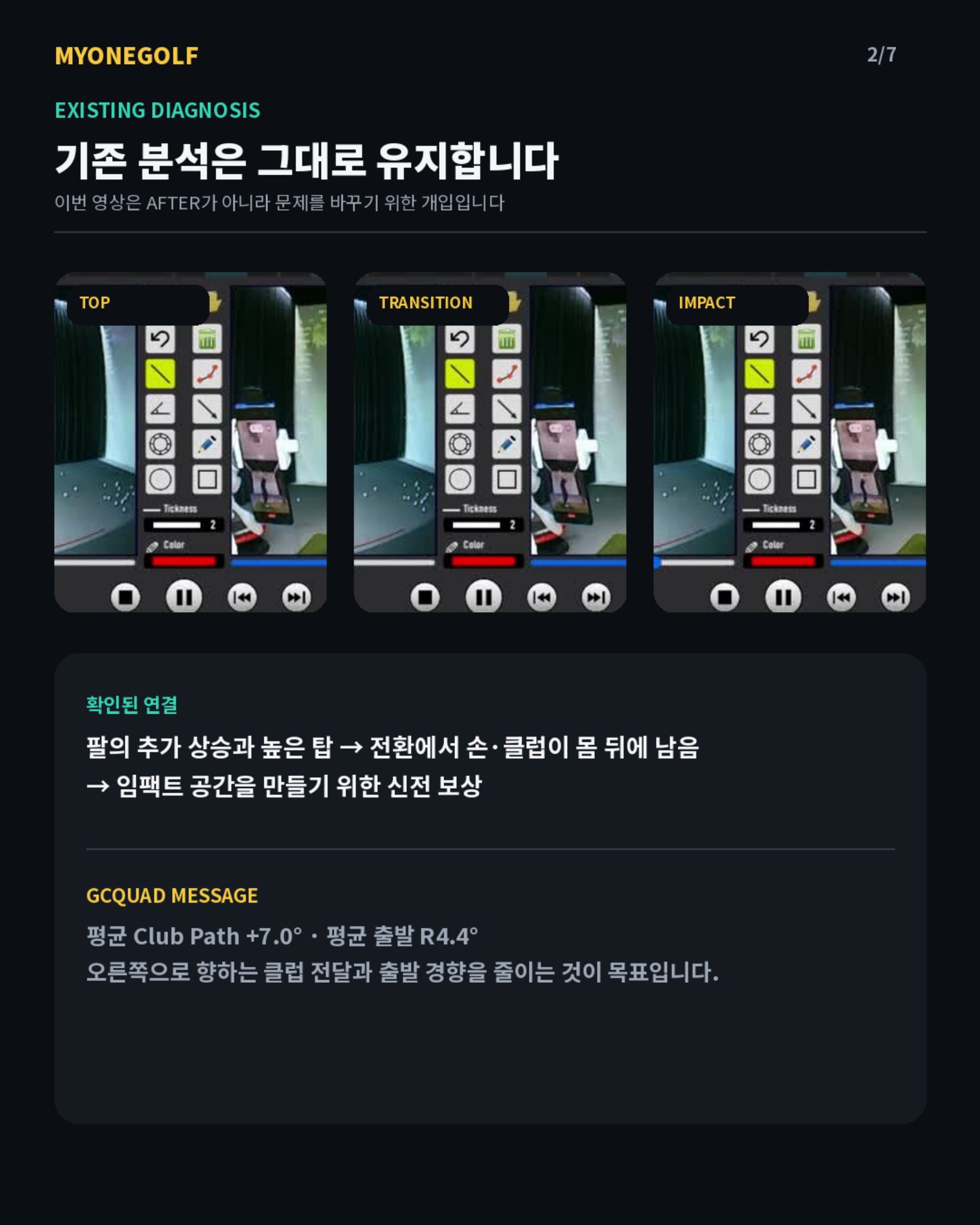 MYONEGOLF 레슨 리포트 2/7