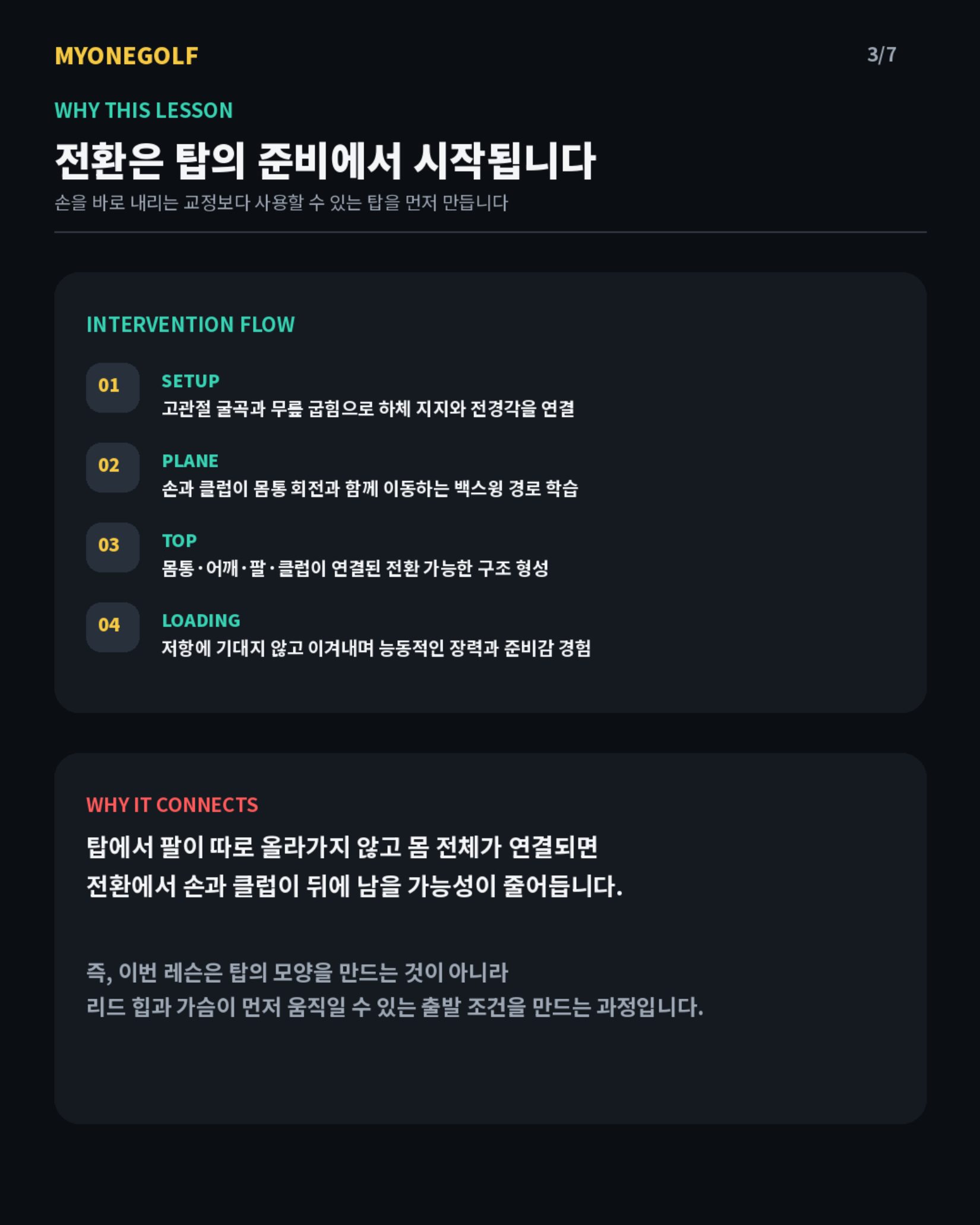 MYONEGOLF 레슨 리포트 3/7